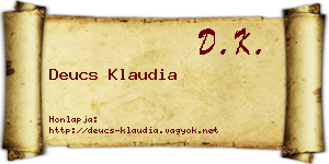 Deucs Klaudia névjegykártya